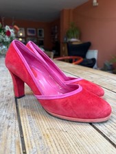 Stunning BODEN Elegant Red, Orange & Pink Suede High Heel SHOES, 40 UK 7