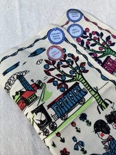 Vintage 1950s Swedish Svenskt Hand- Tryck Linen Printed X2 Napkin Set