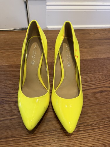 Aldo neon yellow heels - aldo,