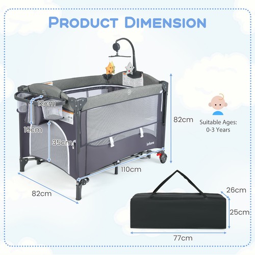 Travel cot 2 in - in, 2-in-1