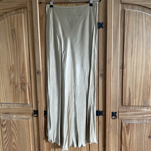 Satin gold midi skirt - midi,