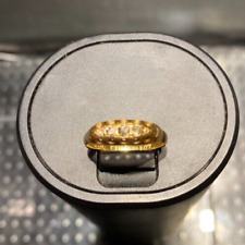 Victorian 18ct  yellow gold 5 x OLD CUT DIAMOND ring Gypsy Style 1.7G