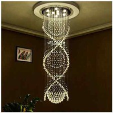Long Crystal Globe Chandelier