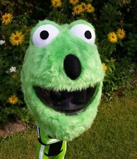 MOTORBIKE POLLYS CRAZY PULL ONS  LIME ELMO MOTORCYCLE CRASH HELMET FUNNY COVER.