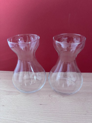 Pair vintage clear glass - of,