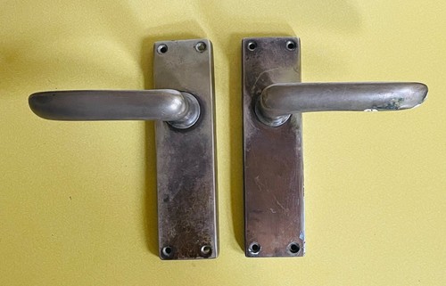 Vintage brass door handles - brass,