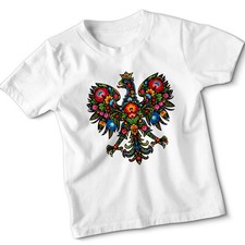 Floral Eagle Polish Folk Art Culture Kids T-Shirt National Symbol Graphic