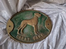 Cast Metal Great Dane Wall Plaque