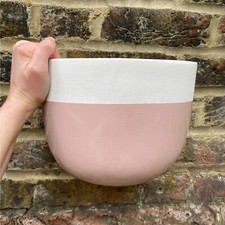 NEW ✨ Medium Wall Mounted Ceramic Planter (Indoor/Outdoor/Pink/plant pot/oval
