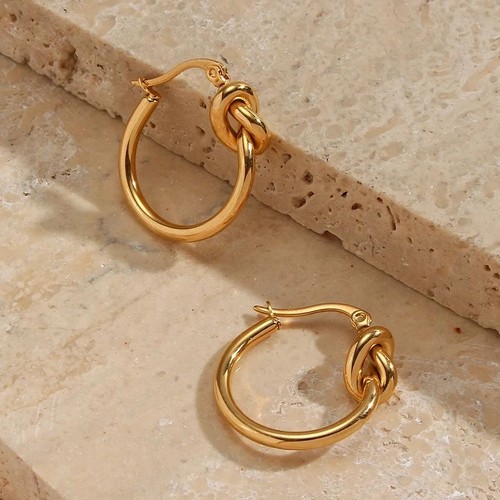Roselle knot hoop - hoop, (18k