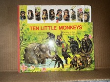 Ten Little Monkeys Children’s Counting Book Vintage 1985 Hardback Book Retro