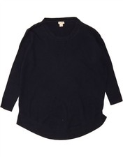 J. CREW Womens Oversized Boat Neck Jumper Sweater UK 10 Small Navy Blue AS01