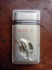 Vintage Cigarette Lighter Piezo Refillable Untested Dolphin Design