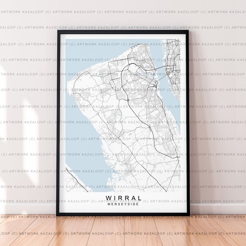 Wirral unframed map - map, poster