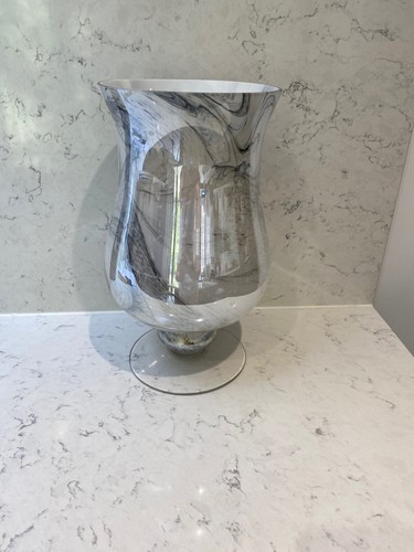 Hand blown glass vase grey - hand, &