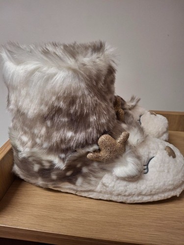 Ladies reindeer slipper size - ladies,