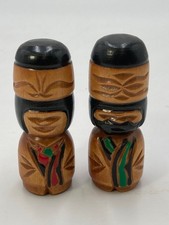 Japanese Folk Wooden Doll Pair