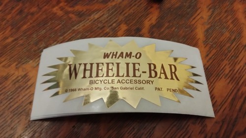 Wham wheelie bar sticker - wham-o,