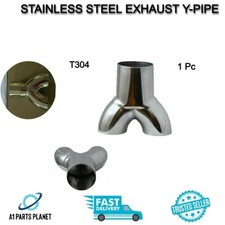 UNIVERSAL T304 STAINLESS STEEL EXHAUST Y-PIPE PIECE ADAPTER 2" SINGLE 1.75"DUAL