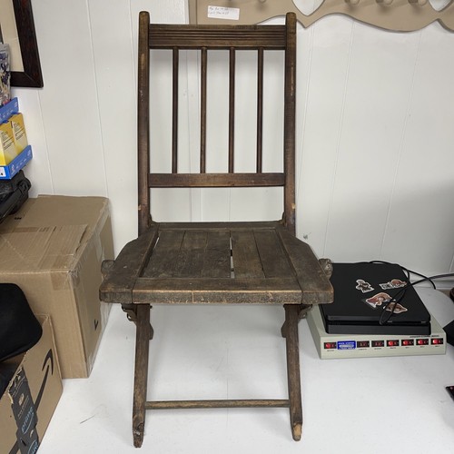 Vtg church wooden chair - vtg,
