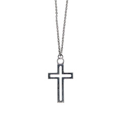 Silver Crucifix Necklace Cross