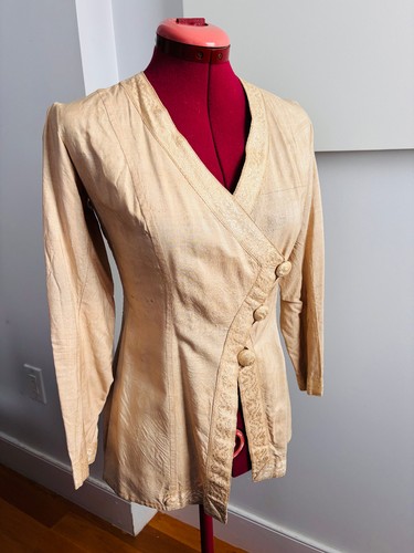 Antique edwardian silk bodice - ,