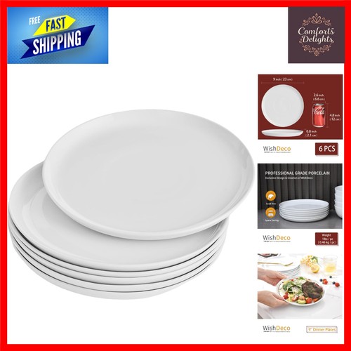 White dinner plates - white, 6