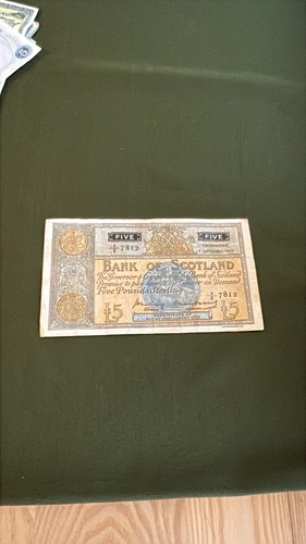 Bank scotland 5 note - of,