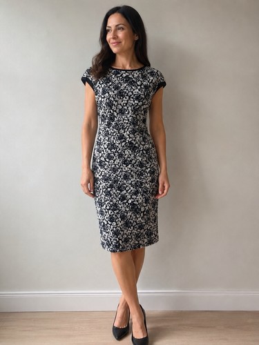 Reiss navy white floral lace - &,