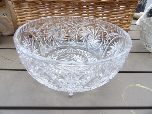 Vintage cut glass footed - glass, 3