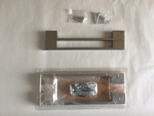 B&Q Brushed Nickel Effect Square Bar Furniture Handel 160mm Pack Of 2 New
