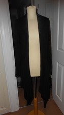 TU Size 18 Black Cardigan Waterfall Hem Long Sleeves