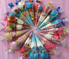Personalised Sweet Cones X10  themed, per-filled party bags,