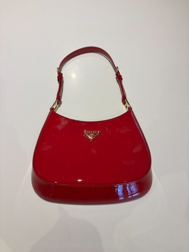 Prada red patent cleo bag - bag, with
