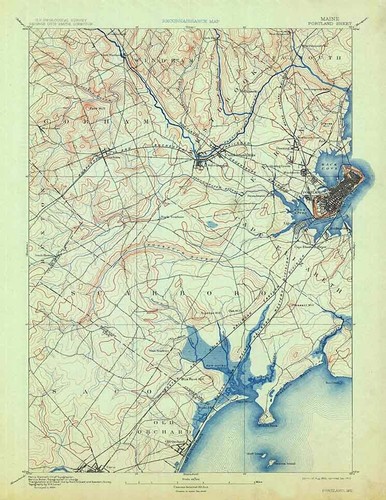 1893 topo map - map, portland