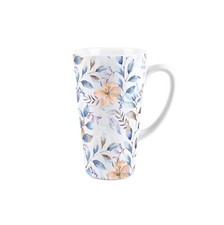 Blue orange floral - &,