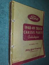 1948 / 1949 FORD TRUCK CHASSIS PARTS CATALOG / ORIGINAL BOOK PICKUP PANEL & MORE