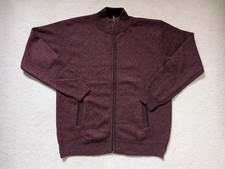 Fife Country 3XL Burgundy Full Zip Cardigan Fleece Lined Knit Jumper NWOT