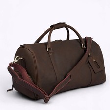 Vintage Brown Leather Duffle