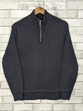 Douglas Hayward Mayfair London Men's Quarter Zip Sweater Navy Blue Size Medium 