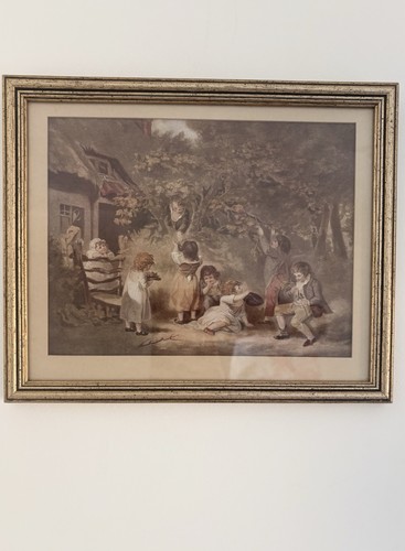 Vintage framed pastoral art - framed,