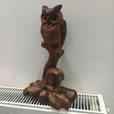 Wooden Owl & Baby Figurines