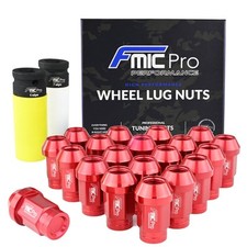Aluminium wheel nuts FMIC.PRO M14x1.5 Red 20 pcs. tapered