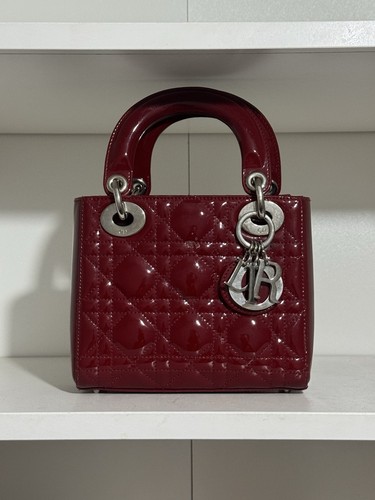 Mini lady dior - red, patent