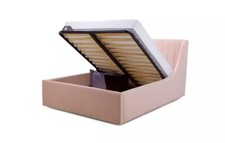 DFS Liberty King-Size Storage Bed Frame In Petal Pink Velvet RRP-£1549