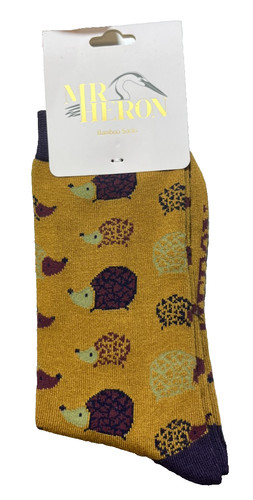 Heron hedgehog socks mens - mr,