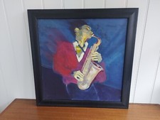 Victoria Mullins ''The Saxaphonist'' Acrylic on Canvas, 54x54 cm, VGC, Offers