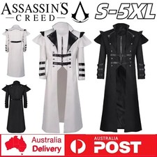 Assassins Creed Costume Cosplay Men Gothic Coat Halloween Party Hoodie Jacket AU