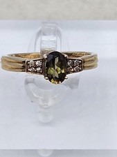 9kt Gold Andalusite & Diamond Ring Size  L½ (1.73g)
