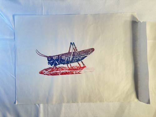 Original cricket artwork block - original,